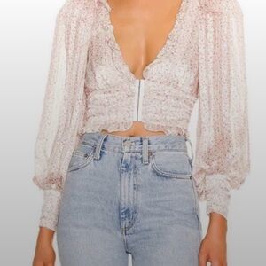 For Love & Lemons
Natalie Crop Top Ivory